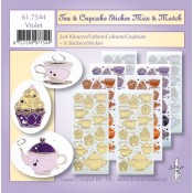 Tea & cupcake stickers mix & match 4x2 stickers